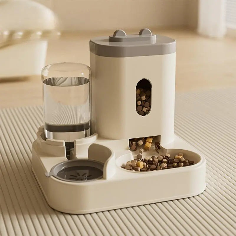 Automatic Cat & Dog Feeder, 2 in 1 Automatic Cat & Dog Feeder & Water Dispenser Combination Kit, Pet Cat & Dog Gravity Feeder, Large Capacity Washable