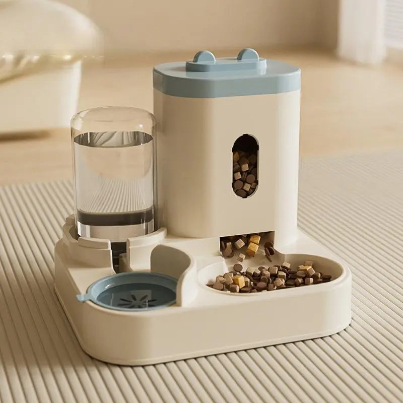 Automatic Cat & Dog Feeder, 2 in 1 Automatic Cat & Dog Feeder & Water Dispenser Combination Kit, Pet Cat & Dog Gravity Feeder, Large Capacity Washable